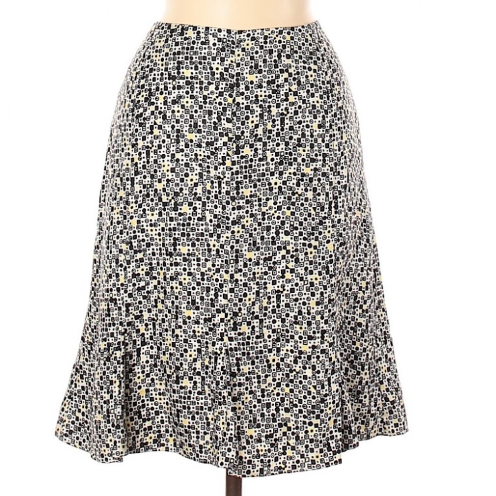 Size 8 Charter Club Geometric 70s-Like Silk Skirt